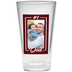 #1 Dad Photo Pint Beer Glass