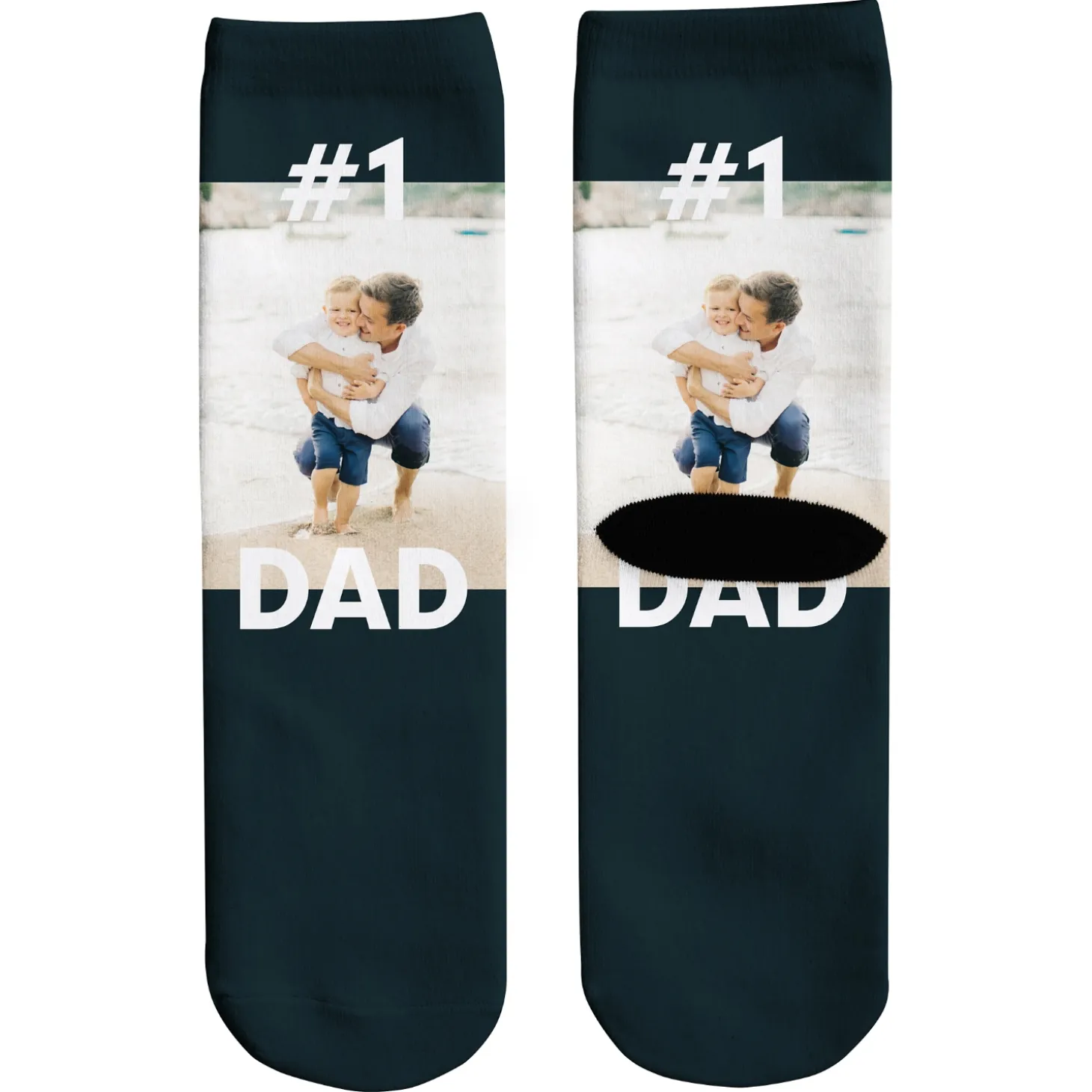 #1 Dad Photo Socks