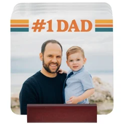 #1 DAD Photo Wood Coasters