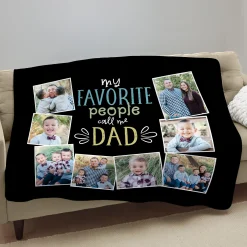 Dad's Favorite People Photo Plush Blanket