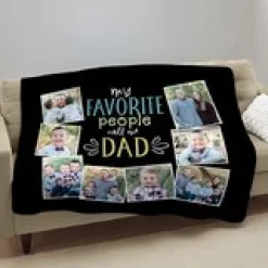 Dad's Favorite People Photo Plush Blanket