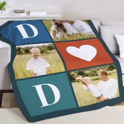 Dad's Heart Photo Plush Blanket