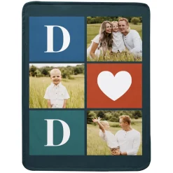 Dad's Heart Photo Plush Blanket