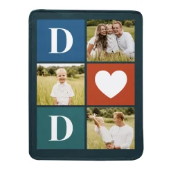 Dad's Heart Photo Plush Blanket