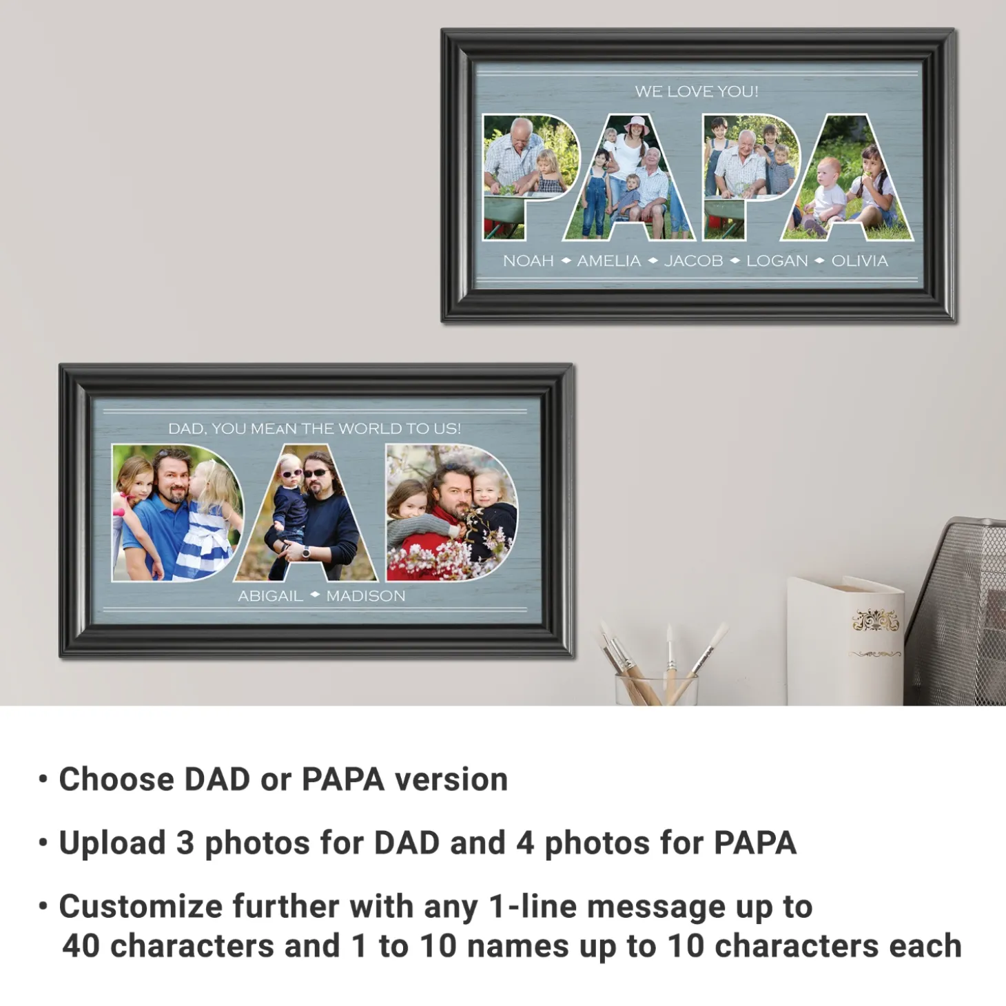 Dad Typography Photo Framed Print