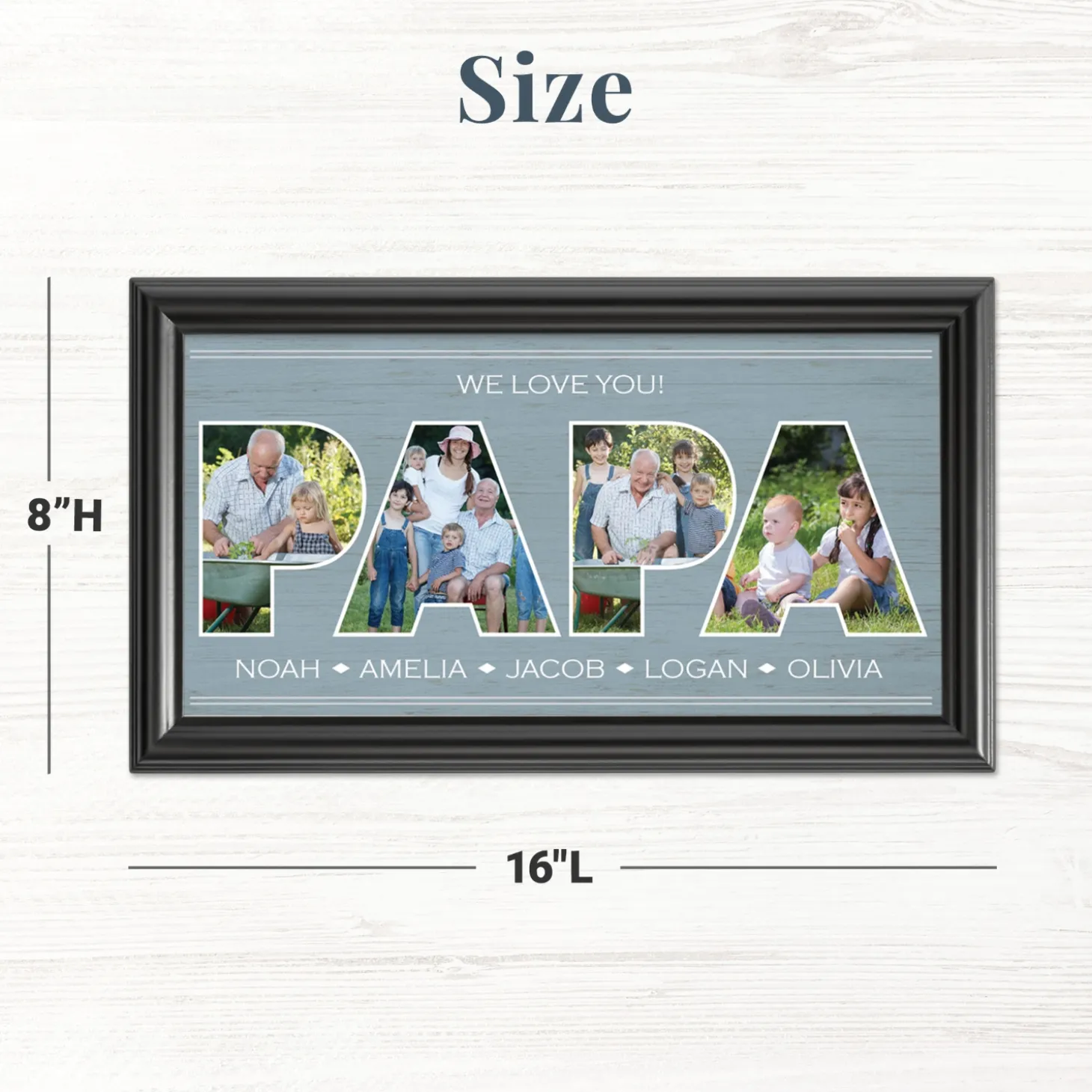 Dad Typography Photo Framed Print