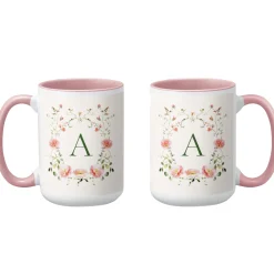 Dainty Floral Monogram Mug