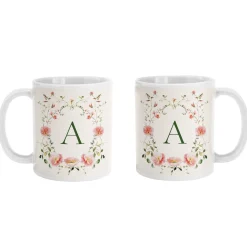 Dainty Floral Monogram Mug