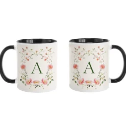 Dainty Floral Monogram Mug