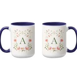 Dainty Floral Monogram Mug