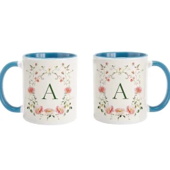 Dainty Floral Monogram Mug