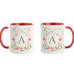 Dainty Floral Monogram Mug