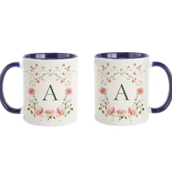 Dainty Floral Monogram Mug