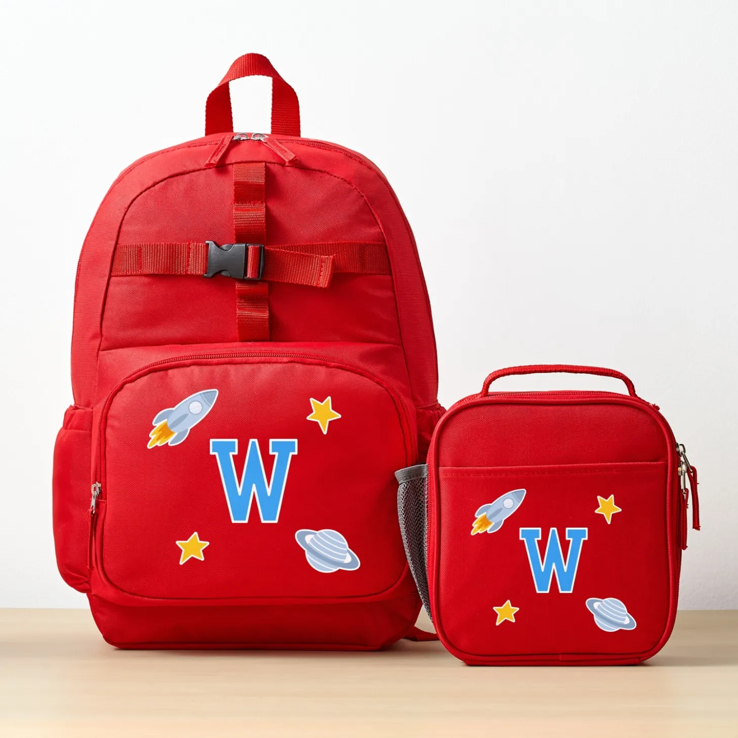 Decal + Monogram Red Backpack Collection