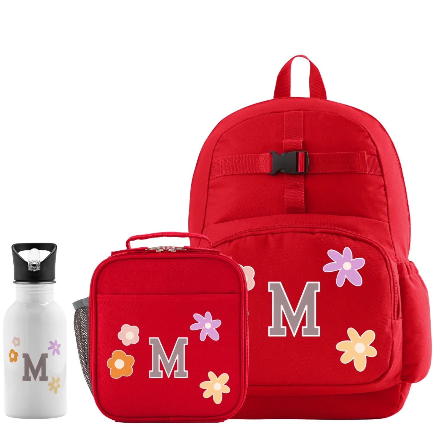 Decal + Monogram Red Backpack Collection