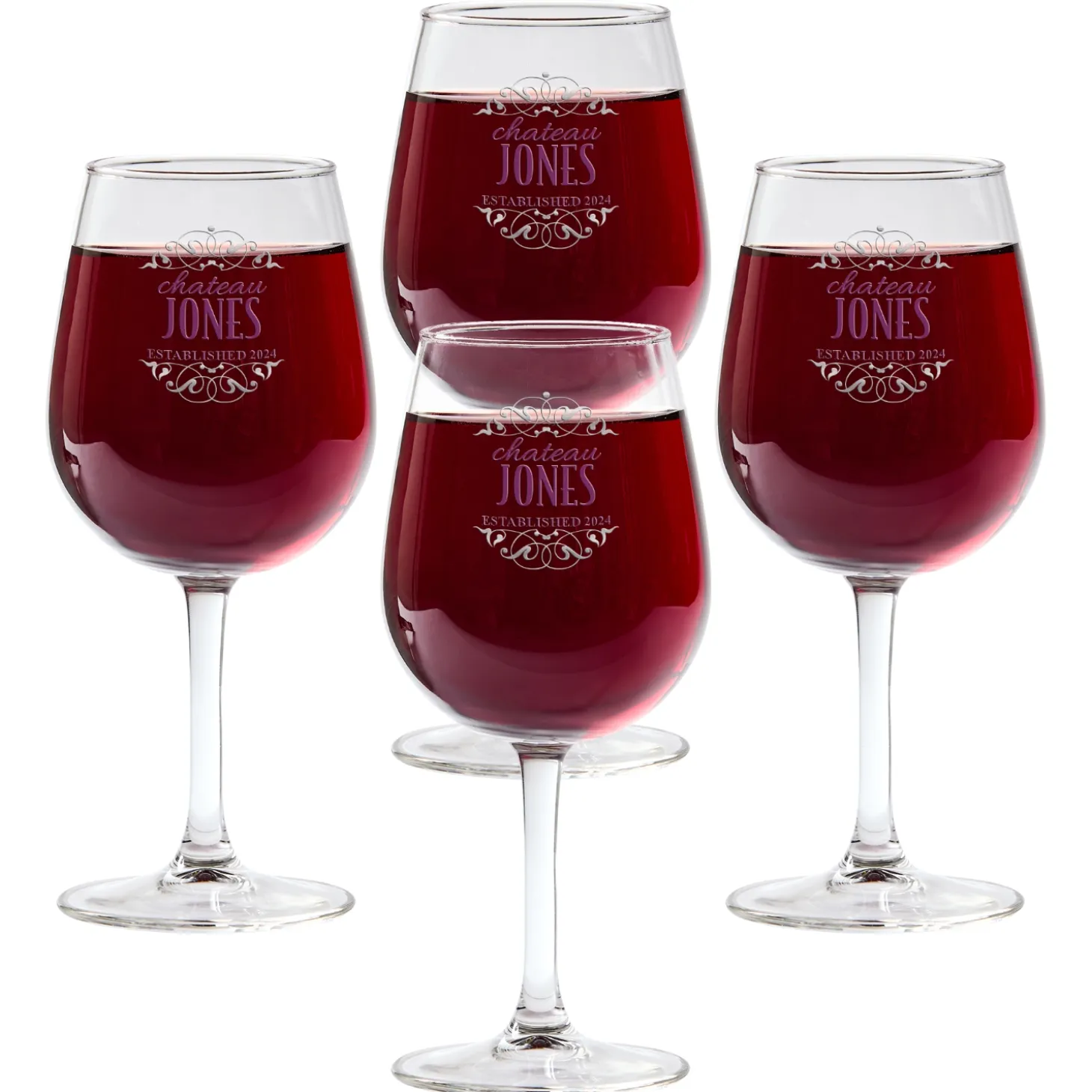Decorative Label Wine Glass