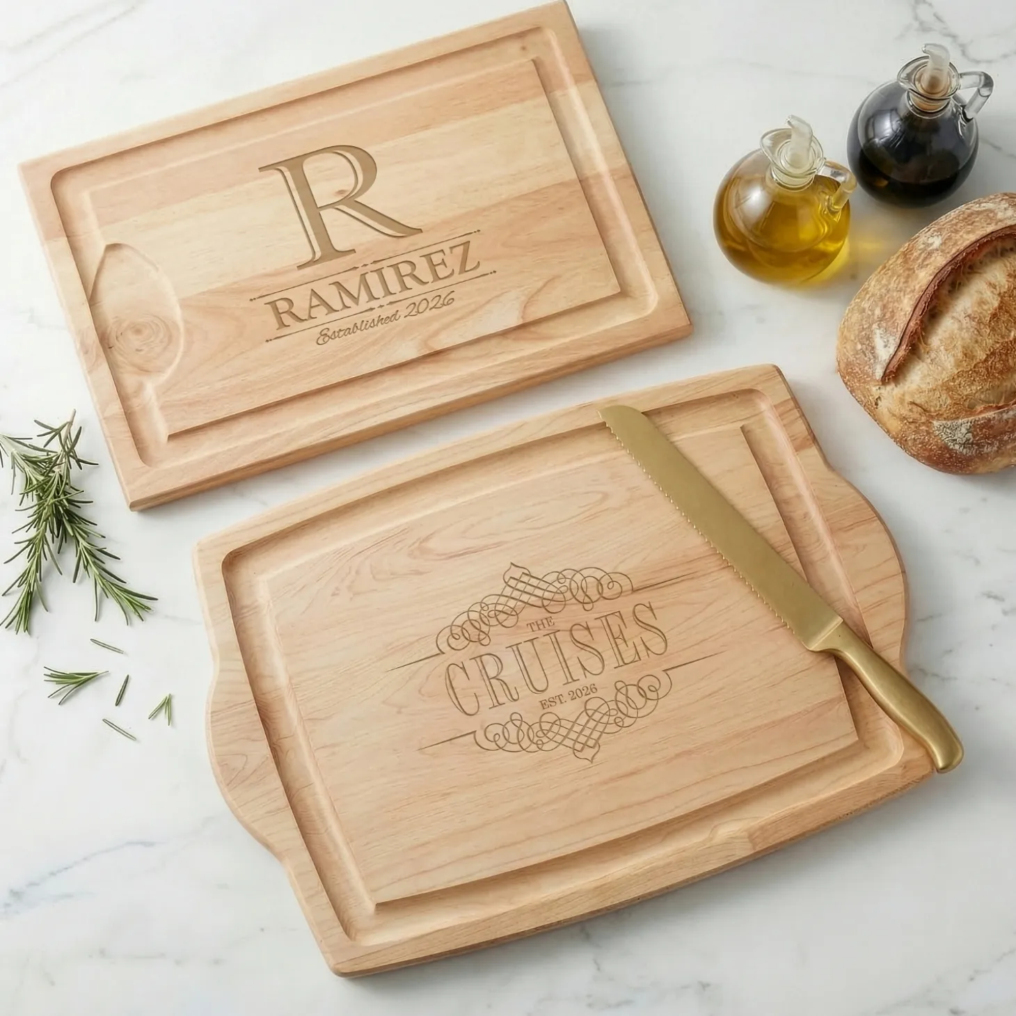 Decorative Name Maple Wood Cutting Board