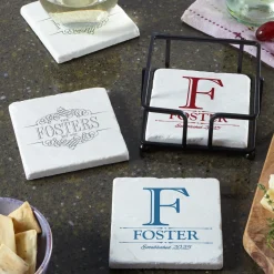 Decorative Name Marble Coasters