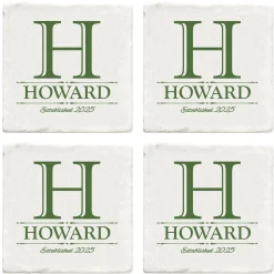 Decorative Name Marble Coasters