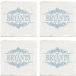Decorative Name Marble Coasters