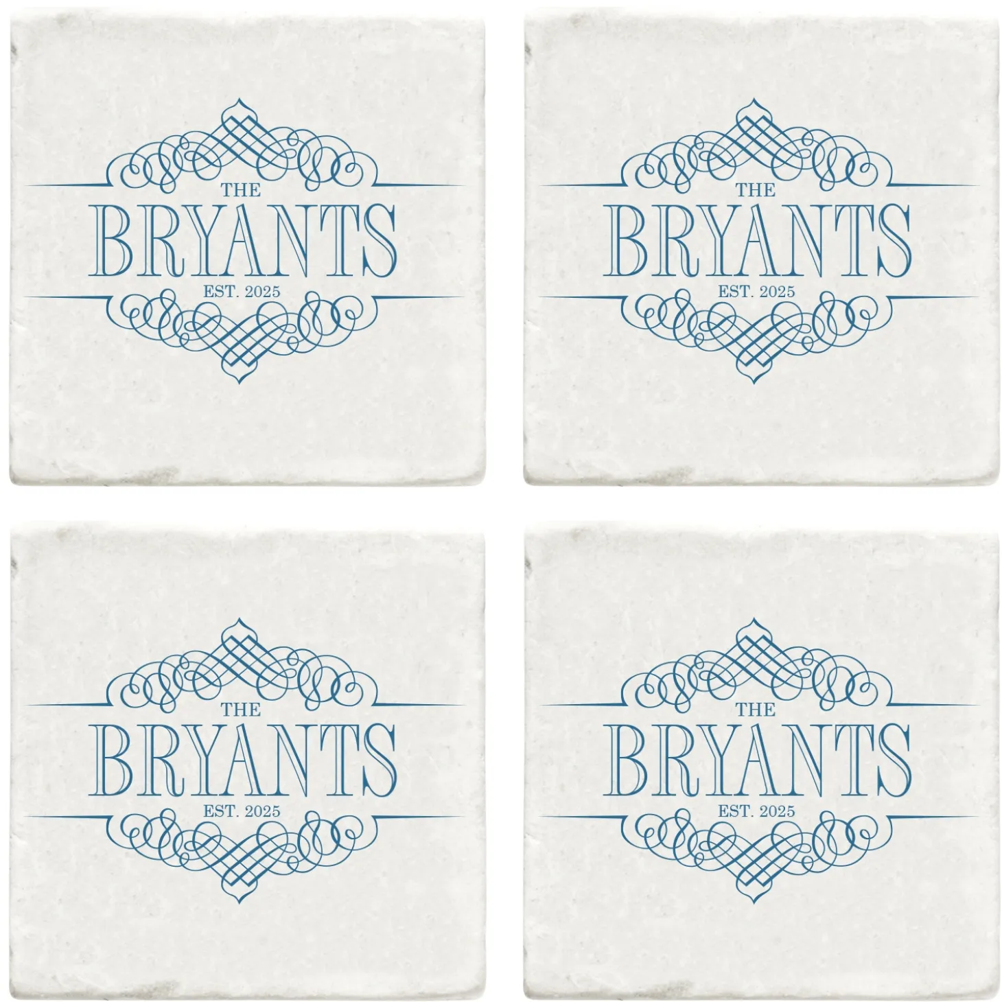 Decorative Name Marble Coasters