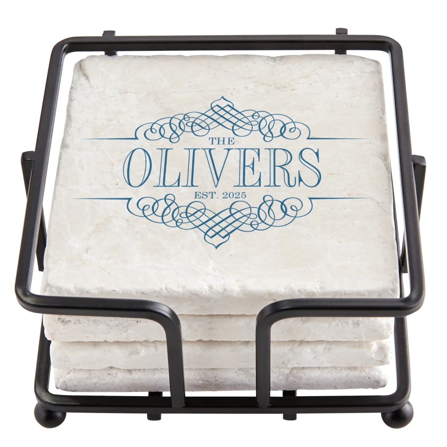 Decorative Name Marble Coasters