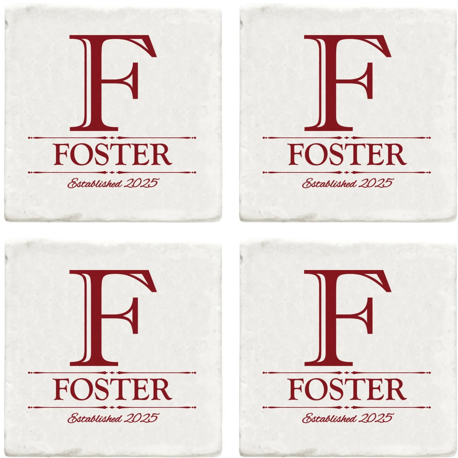 Decorative Name Marble Coasters