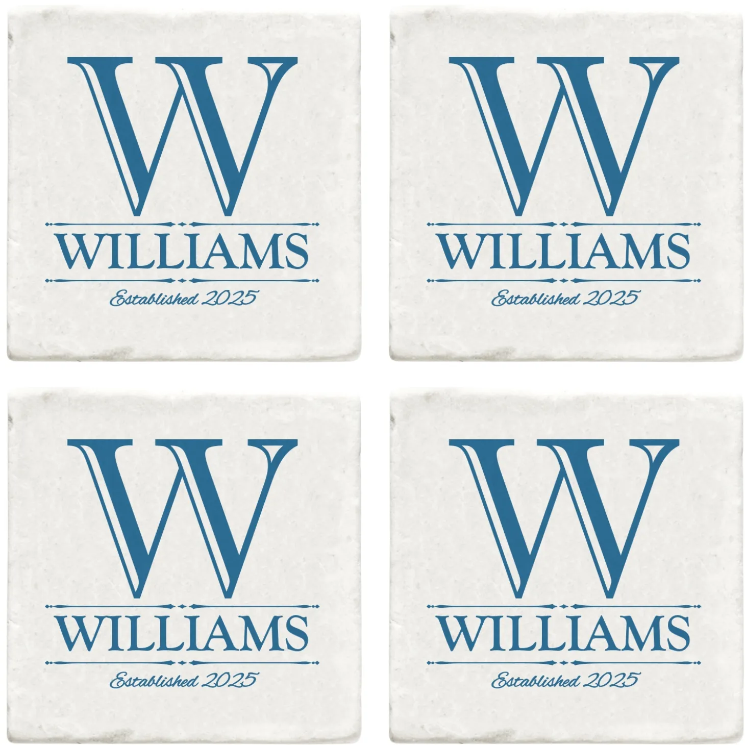 Decorative Name Marble Coasters