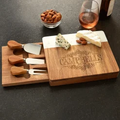 Decorative Name Marble Wood Cheese Board
