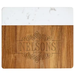 Decorative Name Marble Wood Cheese Board