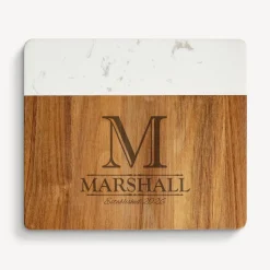 Decorative Name Marble Wood Cheese Board