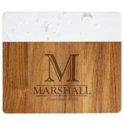 Decorative Name Marble Wood Cheese Board