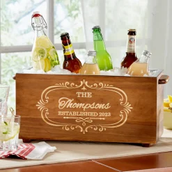 Decorative Name Wood Beverage Chiller