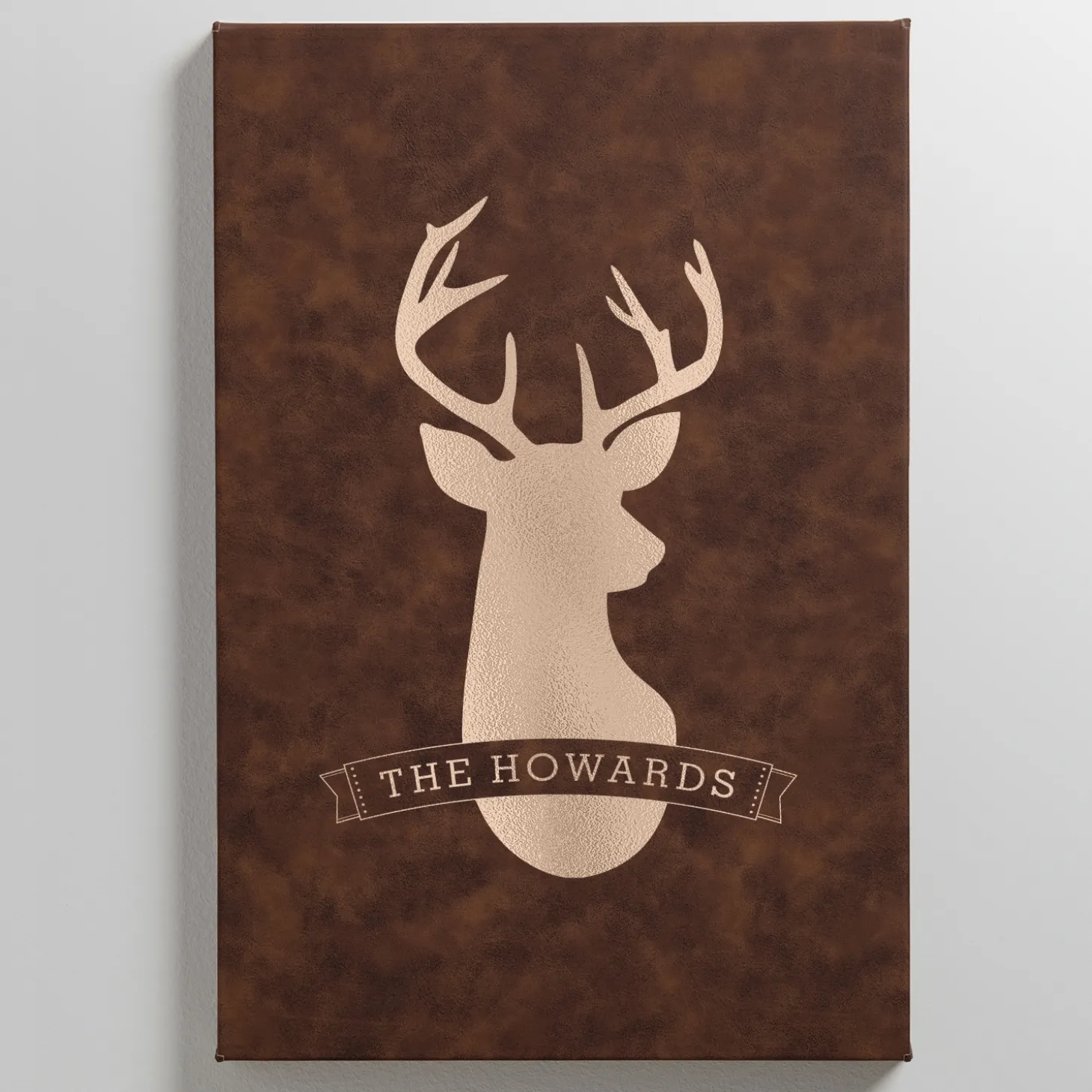 Deer Silhouette Leather Wall Art