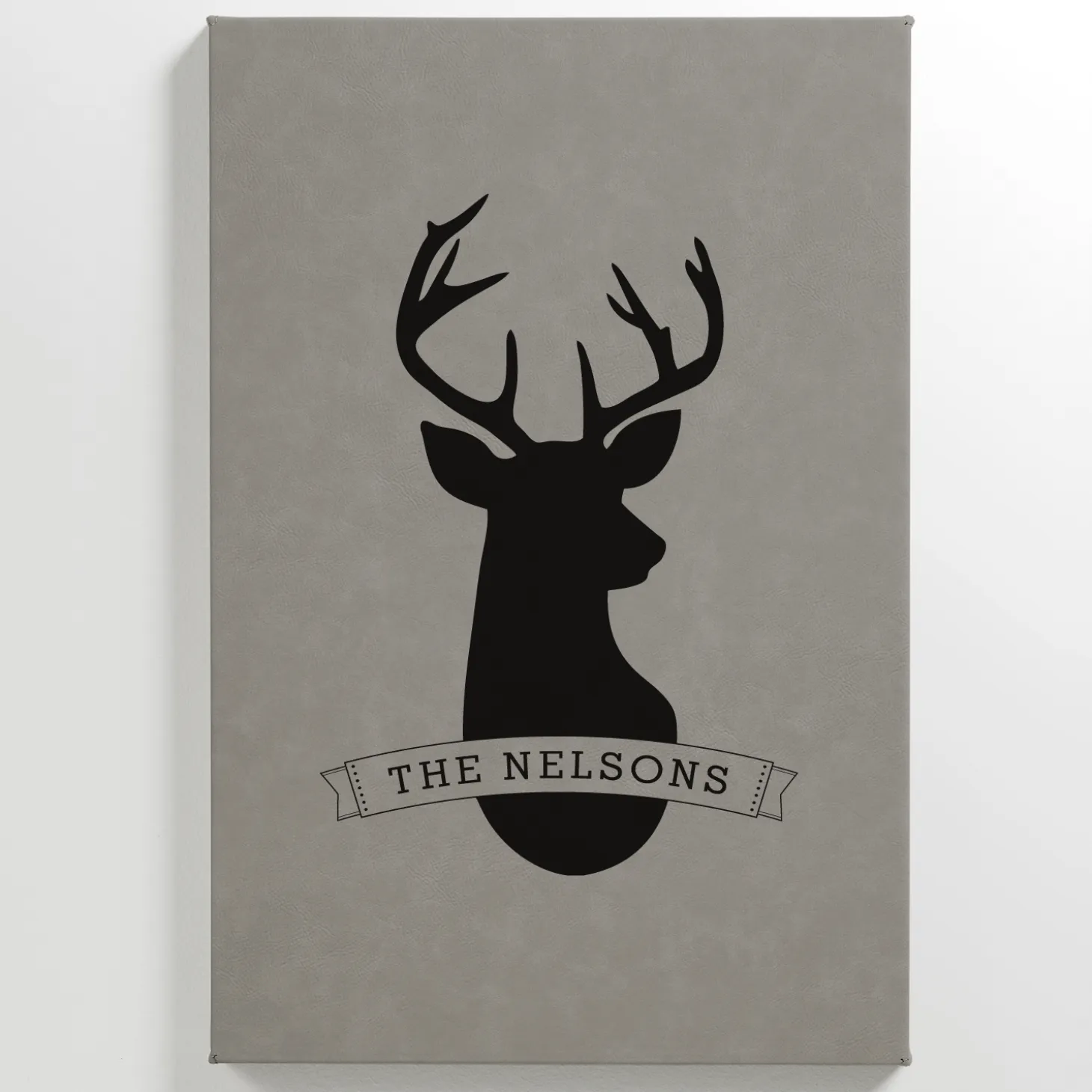 Deer Silhouette Leather Wall Art