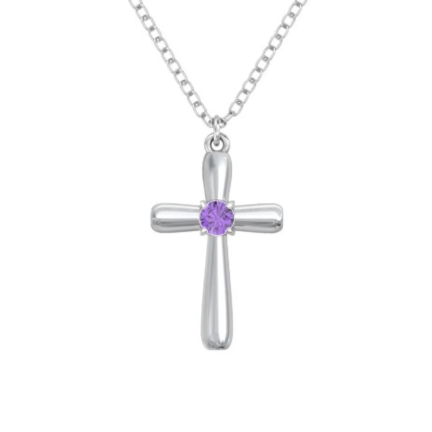 Delicate Birthstone Cross Necklace