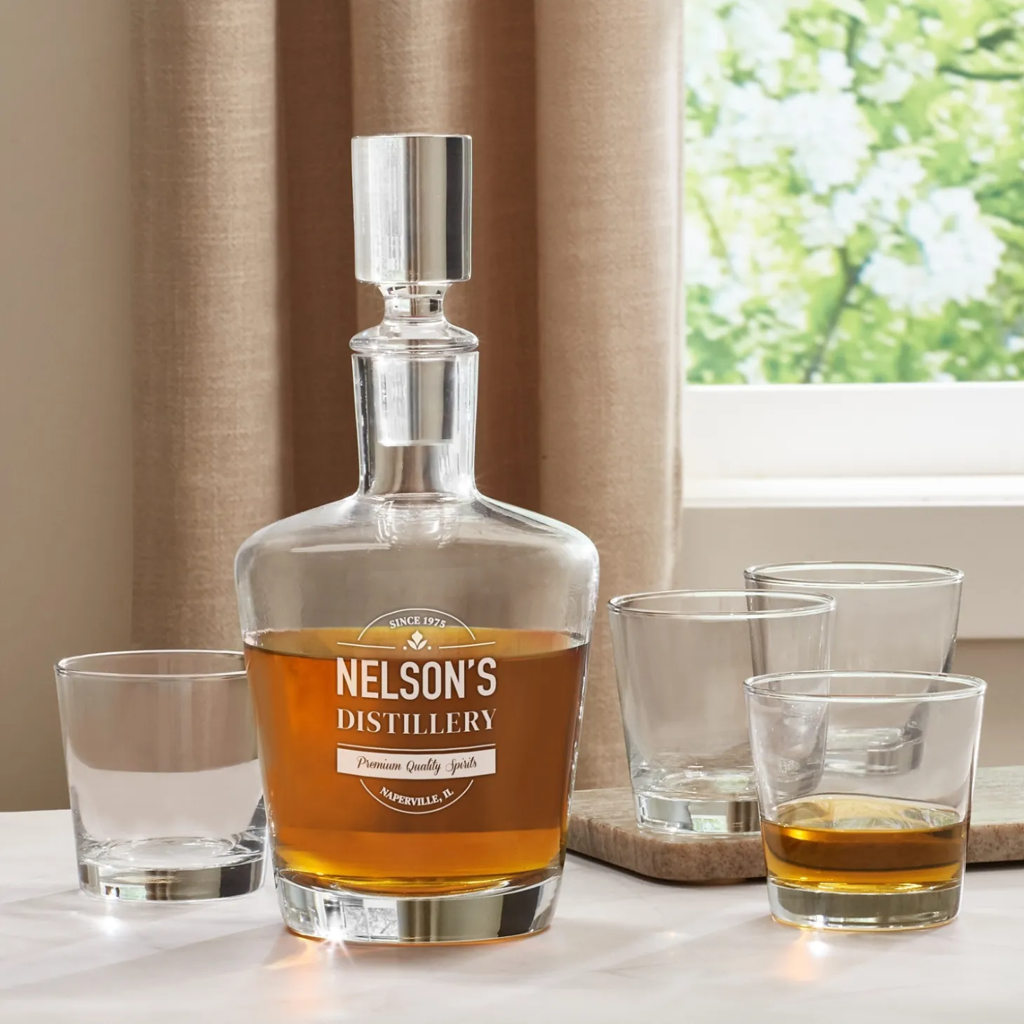 Distillery Name 5 Piece Decanter Set