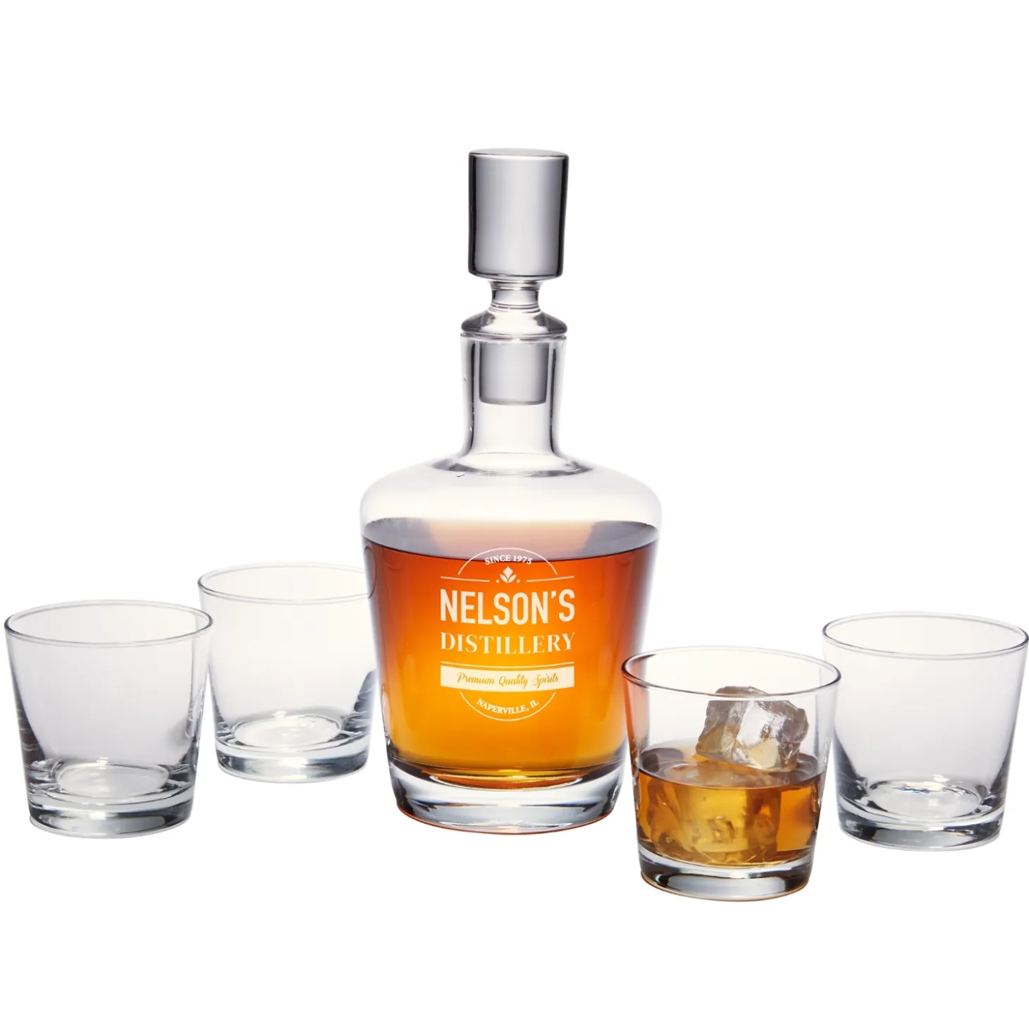 Distillery Name 5 Piece Decanter Set
