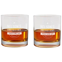 Distillery Name Whiskey Glass Set