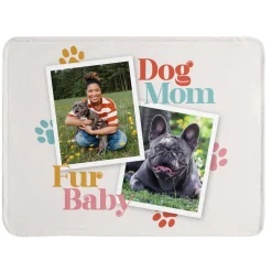 Dog Mom Photo Plush Blanket