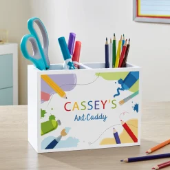 Draw & Create Art Wood Utensil Caddy