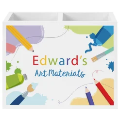 Draw & Create Art Wood Utensil Caddy
