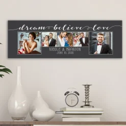 Dream, Believe, Love Photo Canvas