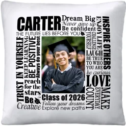 Dream Big Graduation Photo Throw Pillow