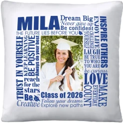 Dream Big Graduation Photo Throw Pillow