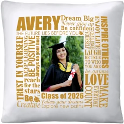 Dream Big Graduation Photo Throw Pillow