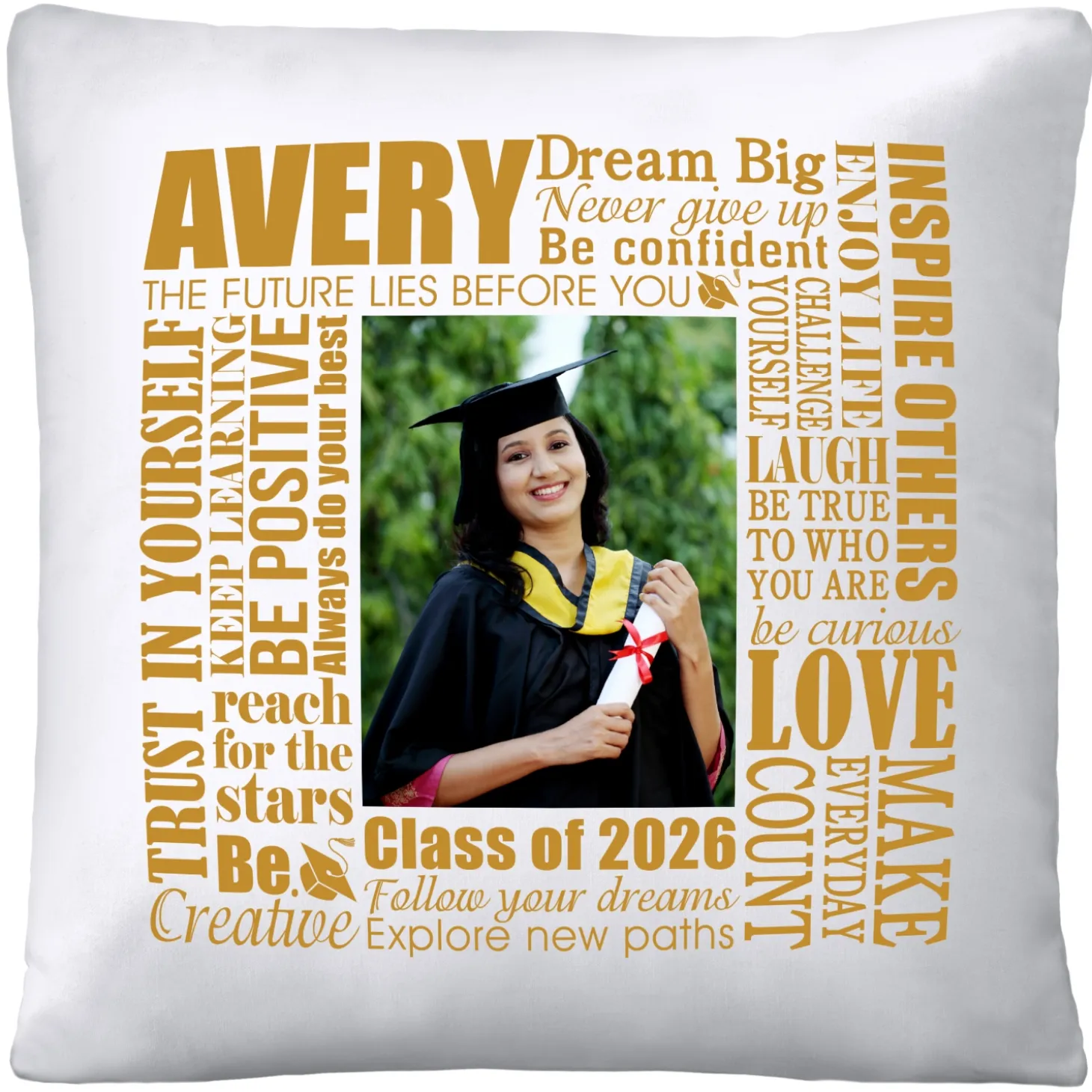 Dream Big Graduation Photo Throw Pillow