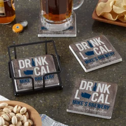Drink Local Marble Coasters