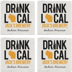 Drink Local Marble Coasters