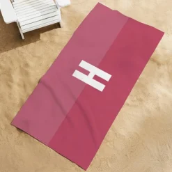 Duo Color Initial Beach Towel